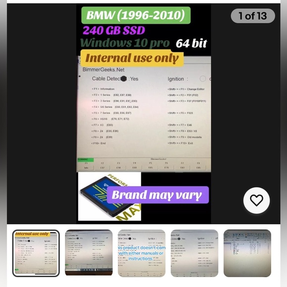 ❎Make A Laptop Scanner With 240 GBSSD Fit For Some BMW Models - INPA-Read -